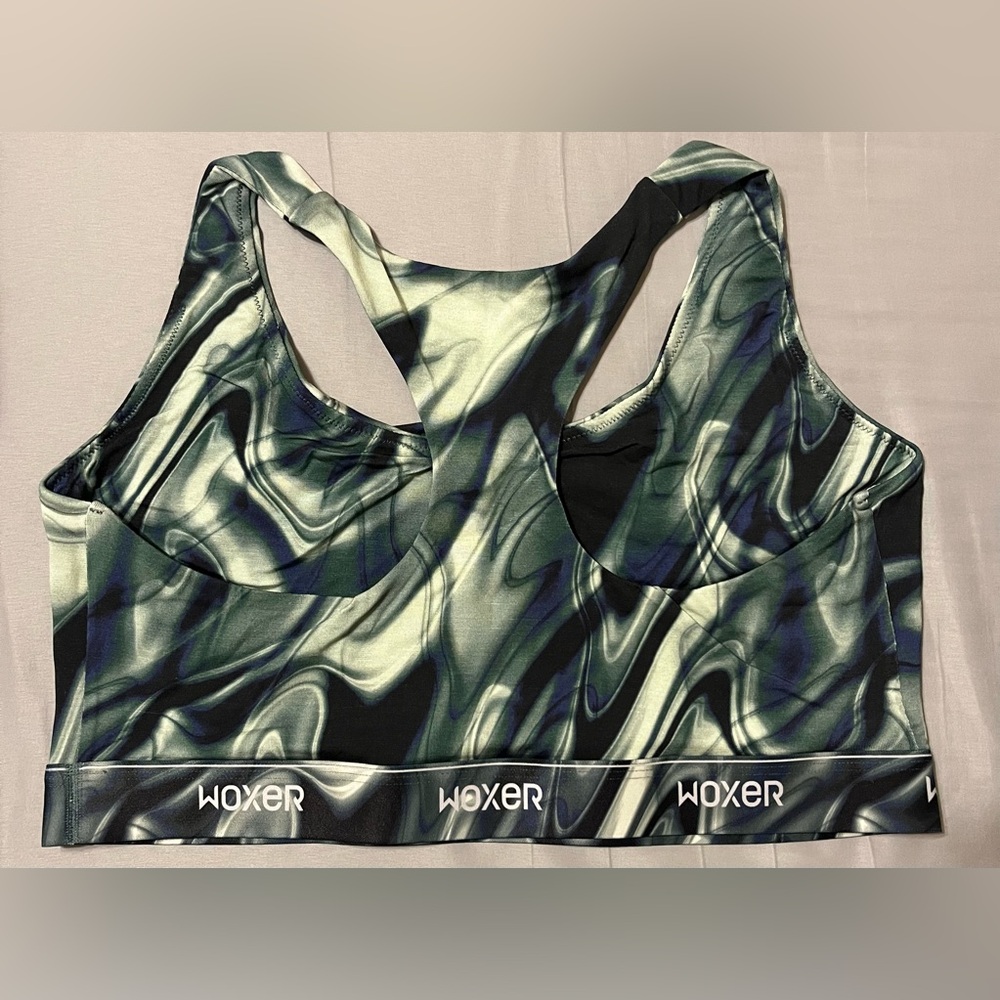 NIP Woxer Boss 2.0 Women’s Everyday Yoga Walking Sports Bra Jade Marble Sz 2XL - Picture 3 of 4